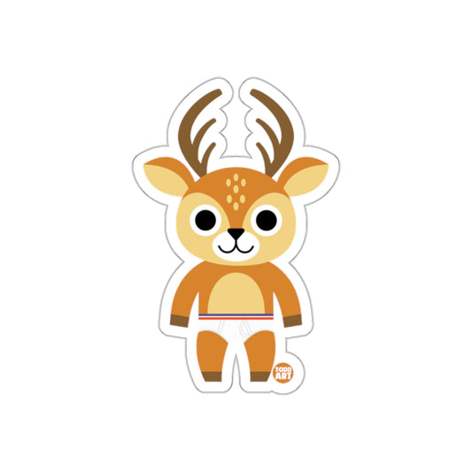 Cute Deer Character Standing with Antlers Sticker