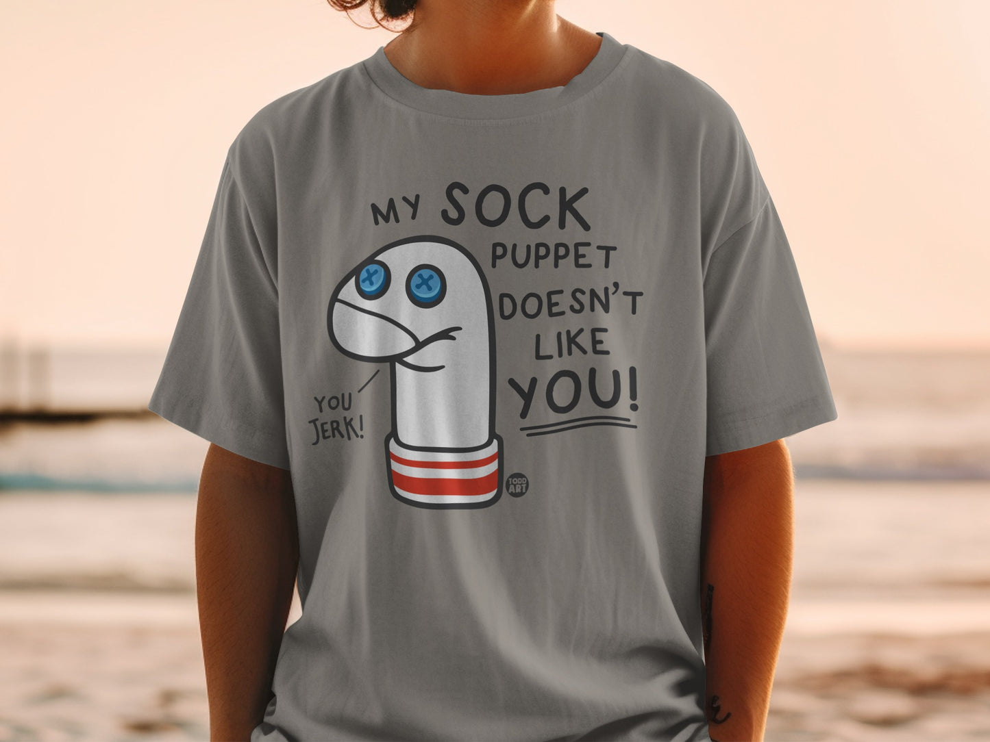 Sock Puppet Doesnt Like You Funny Graphic product type