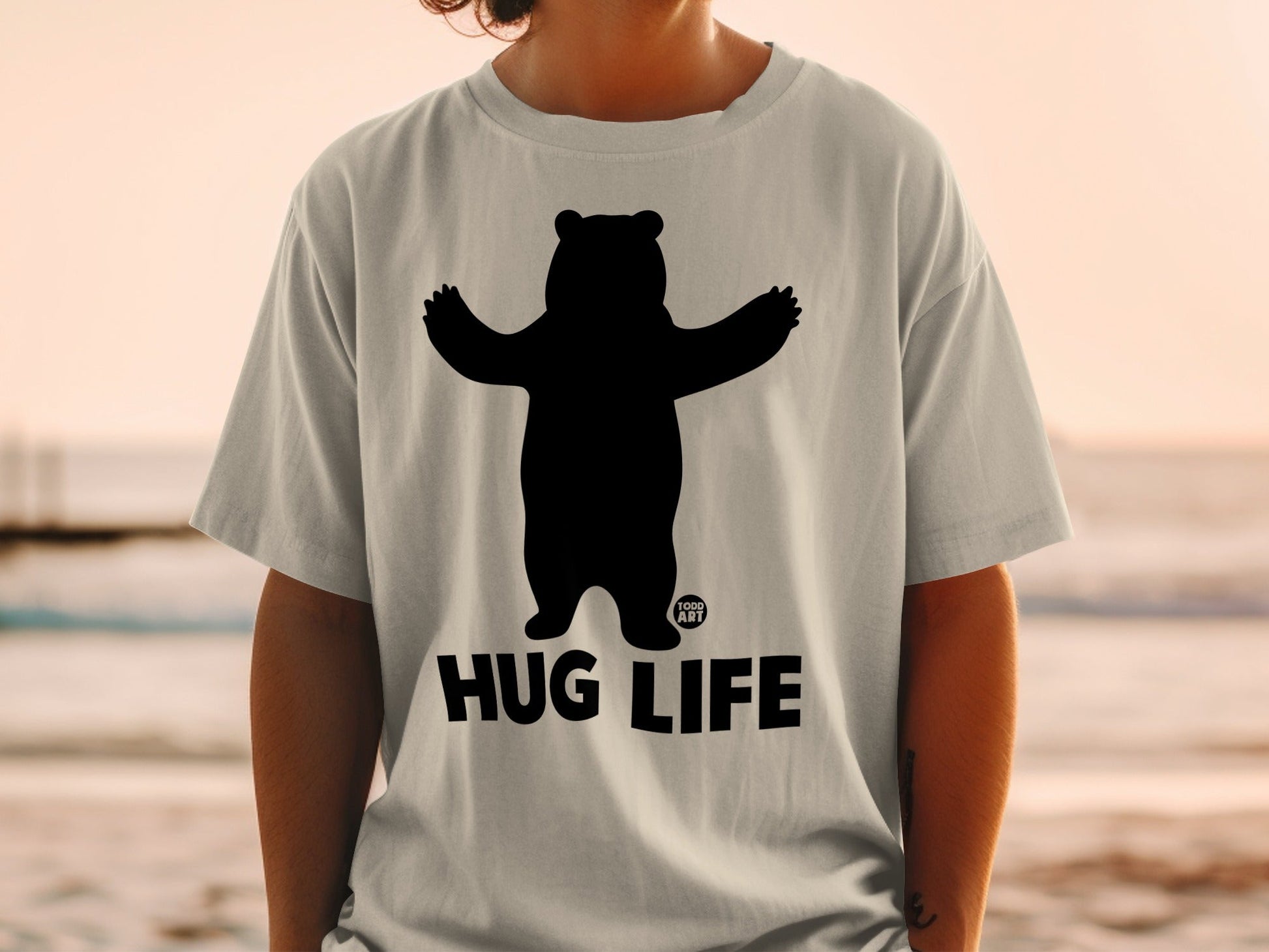 Bear Hug Life Graphic T-shirt for Casual Look Clothing