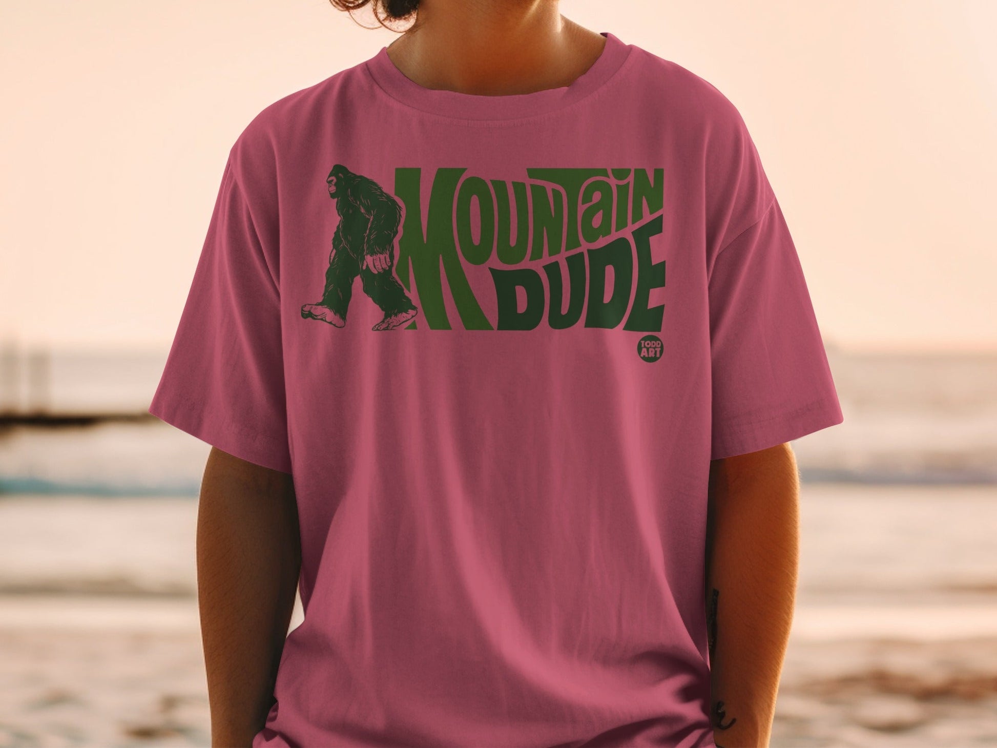 Mountain Dude Graphic Tee Featuring Sasquatch Design