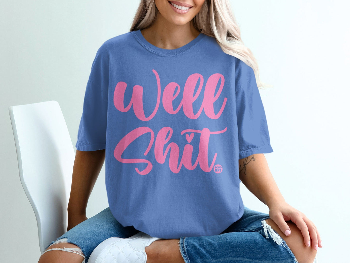 Well Shit Funny Casual Graphic T-Shirt