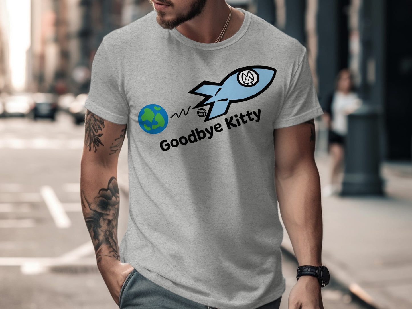 Goodbye Kitty Graphic T-shirt with Fun Design