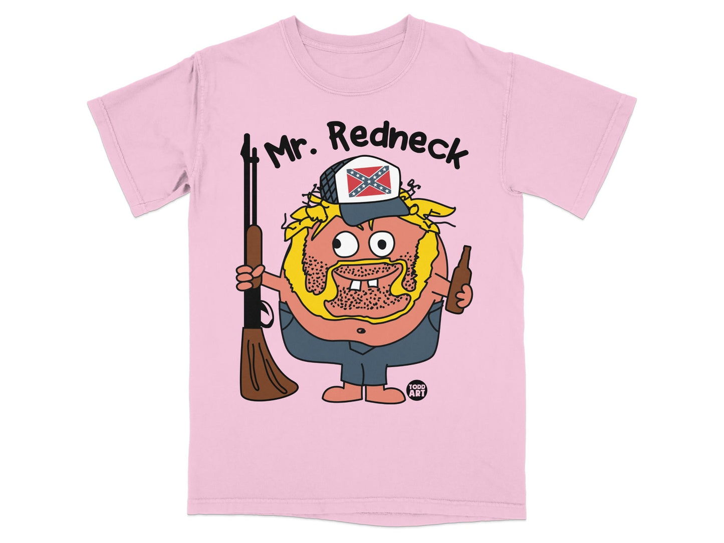 Funny Mr. Redneck Character Graphic Tee Shirt