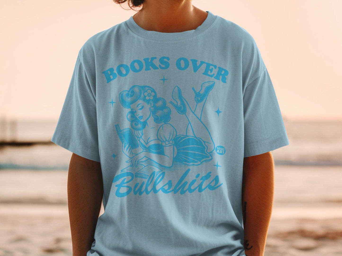 Books Over Bullshits Graphic T-Shirt for Empowerment
