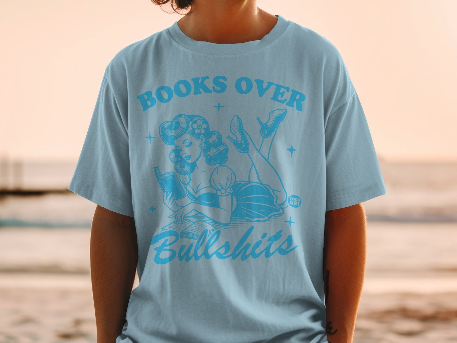 Books Over Bullshits Graphic T-Shirt for Empowerment