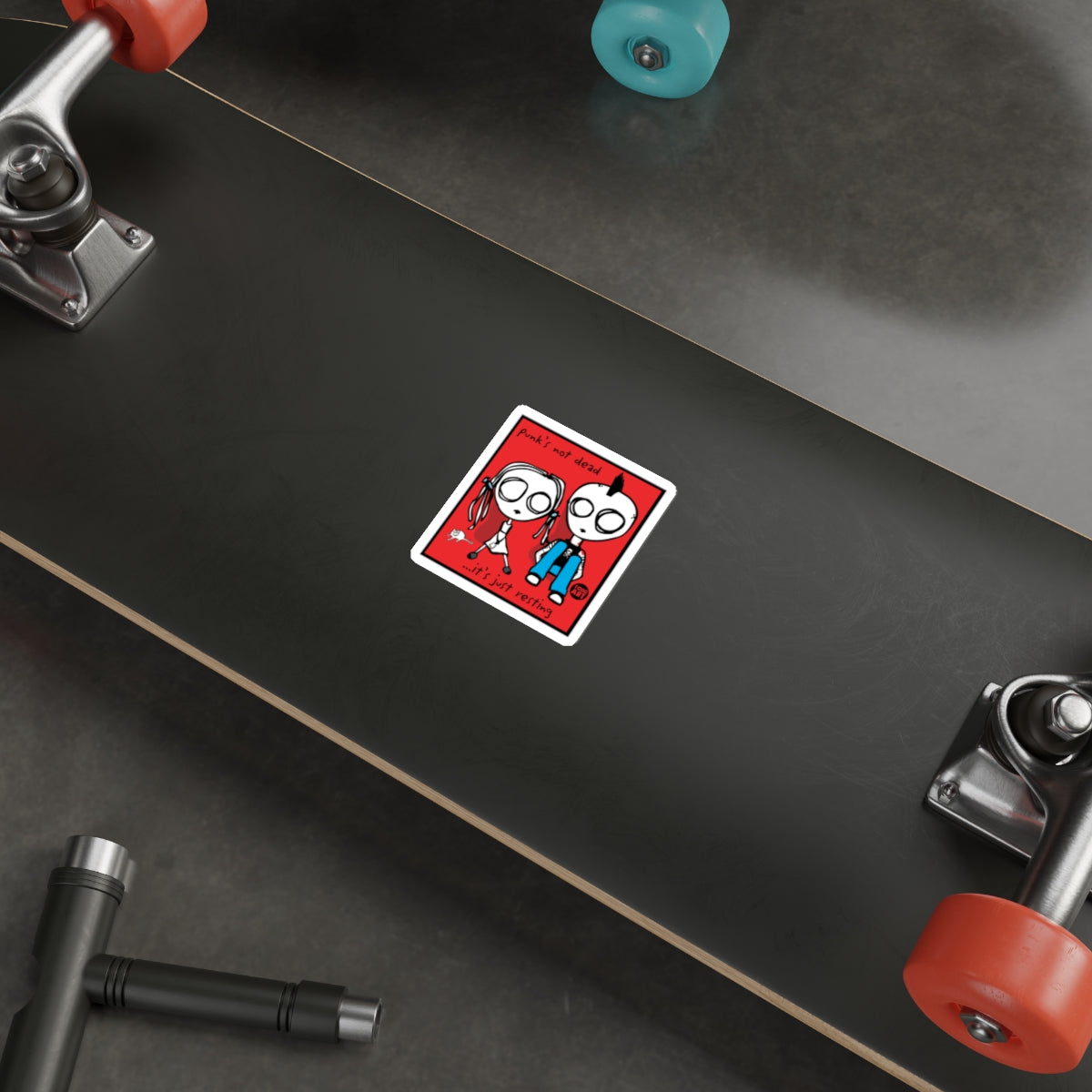 Punk's Not Dead Sticker with Funny Characters Design