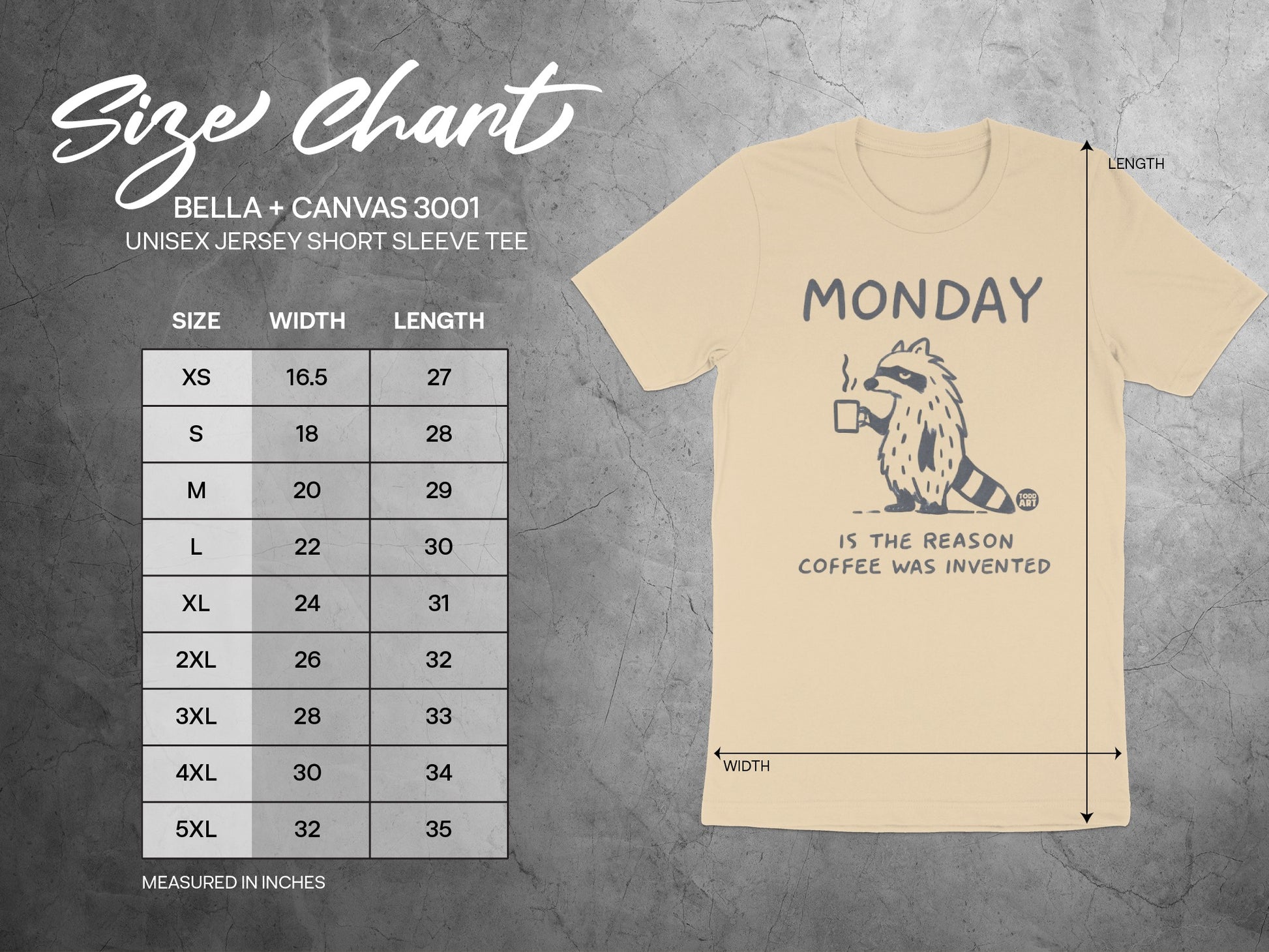 Monday Coffee Raccoon Graphic Short Sleeve Tee Shirt