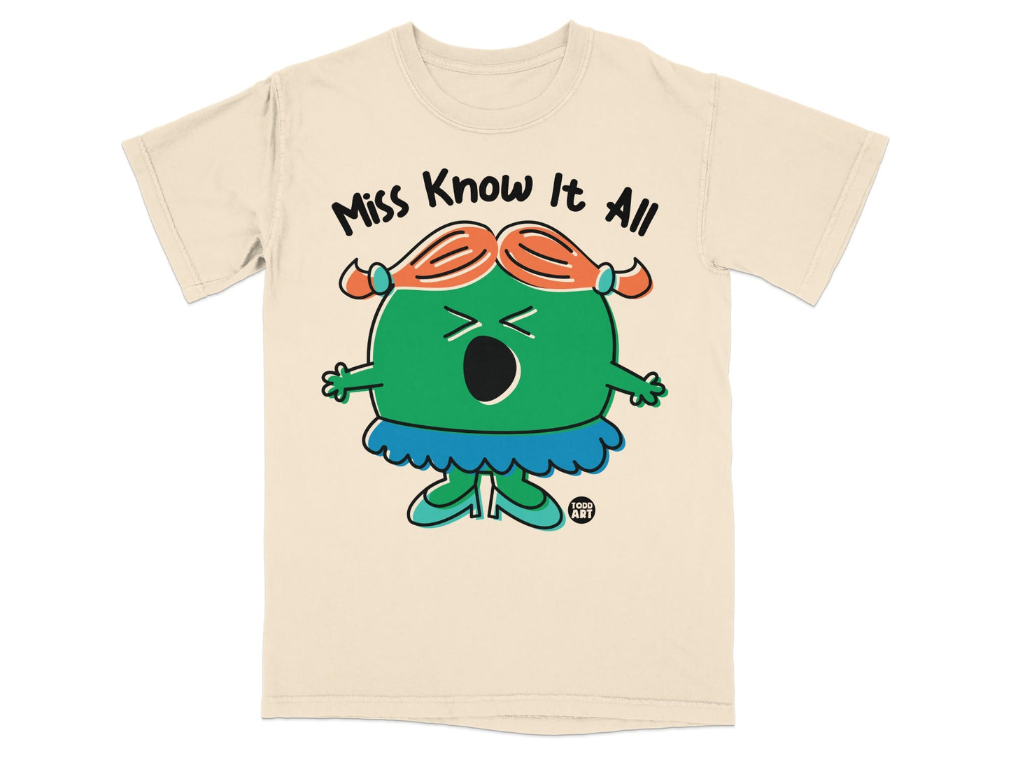 Miss Know It All Cartoon Character T-Shirt