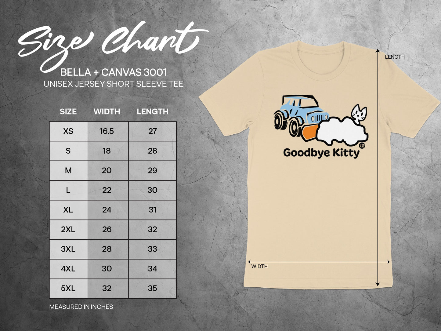 Goodbye Kitty Car Graphic Unisex Short Sleeve Tee