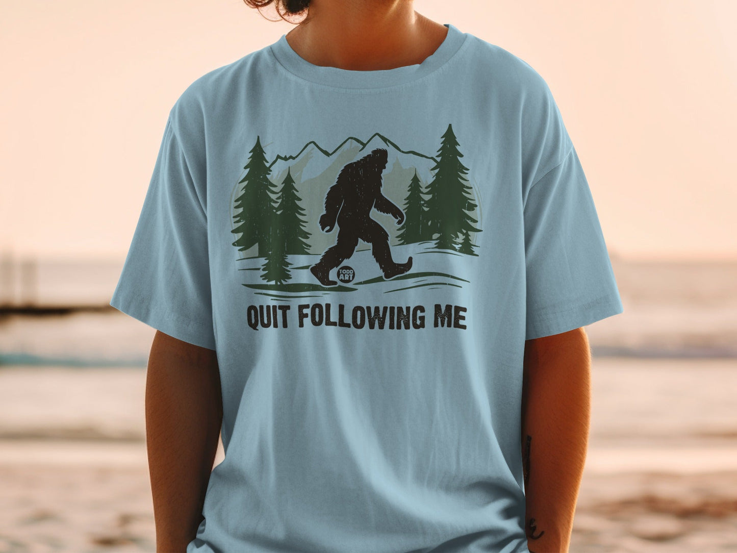 Quit Following Me Sasquatch Graphic T-Shirt