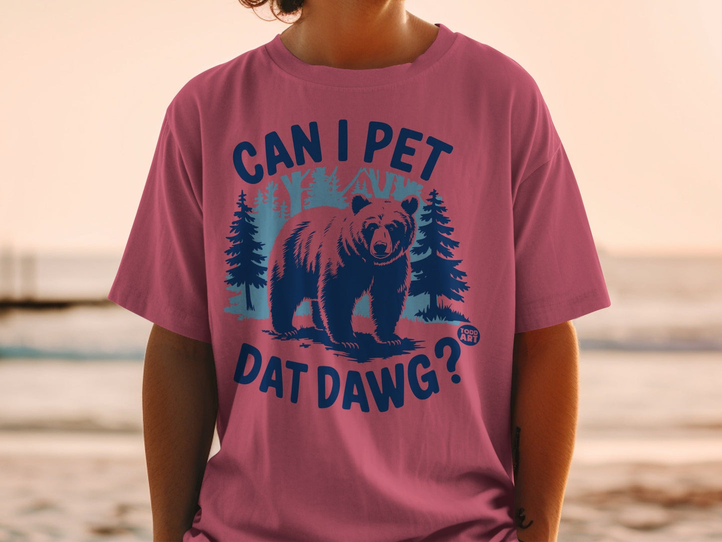 Can I Pet Dat Dawg Bear Graphic T-Shirt