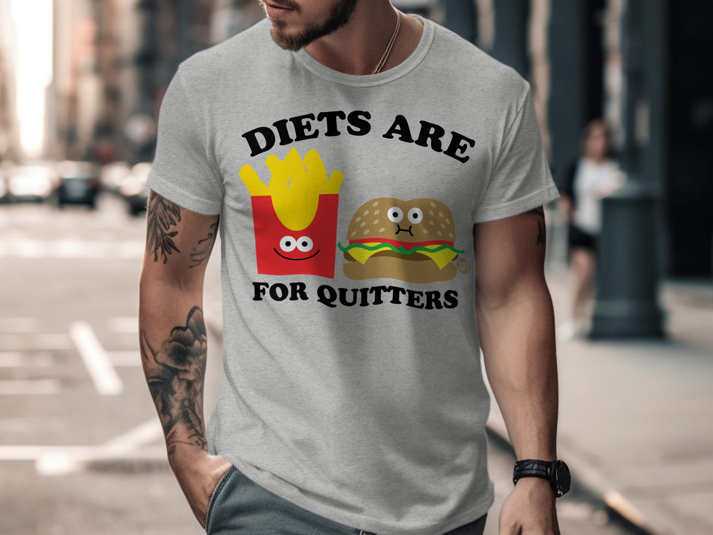 Diets Are For Quitters Funny Graphic T-Shirt