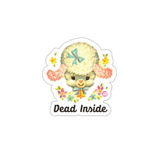 Cute Lamb with Dead Inside Text Sticker