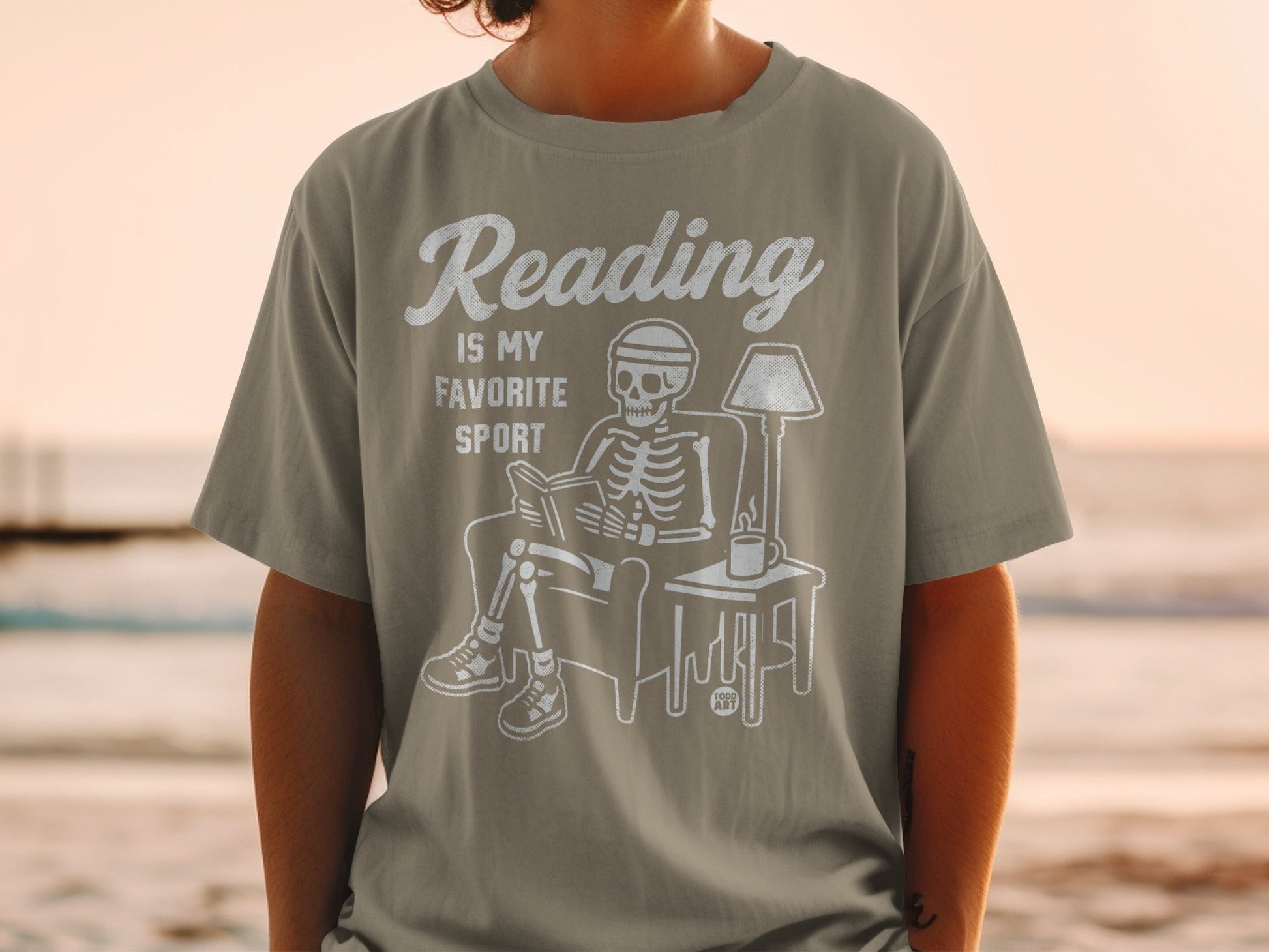 Reading Is My Favorite Sport Skeleton Shirt