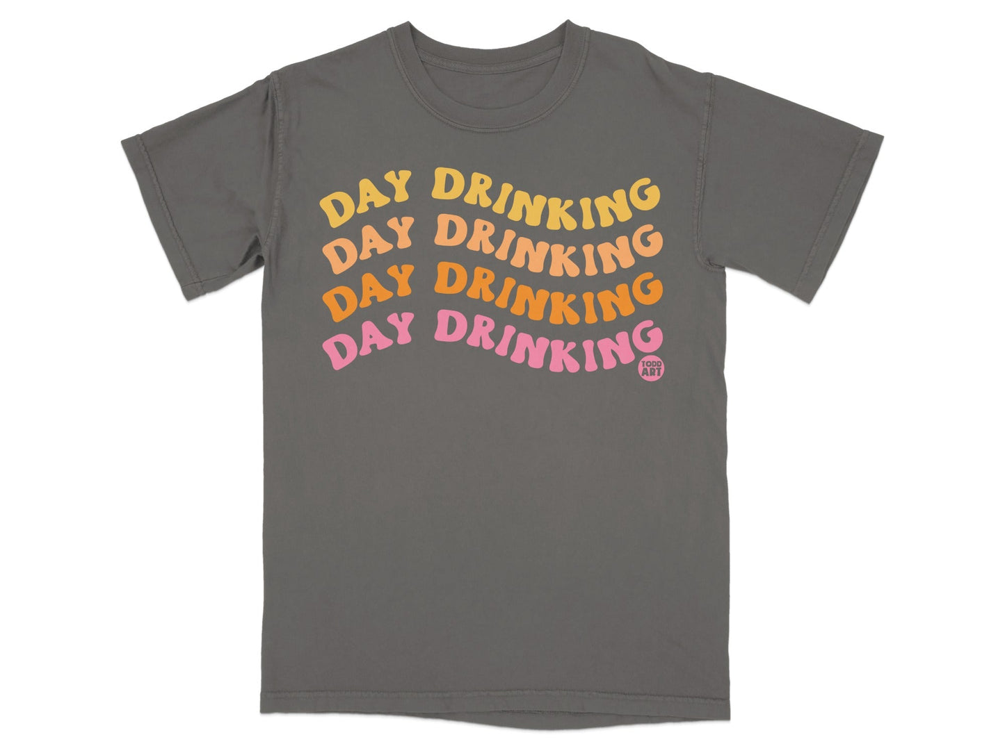 Retro Day Drinking Graphic Shirt Casual Tee
