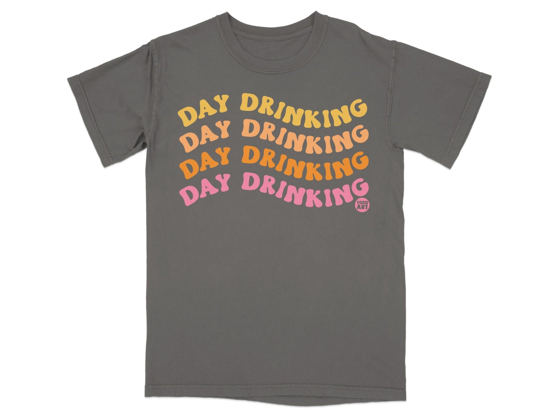 Retro Day Drinking Graphic Shirt Casual Tee