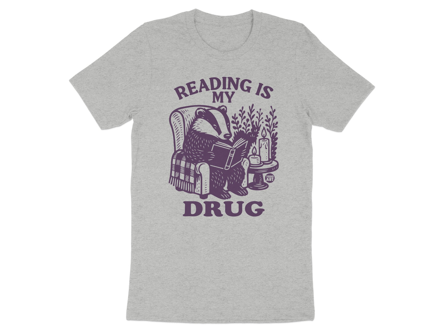 Reading Is My Drug Bear on Armchair T-Shirt