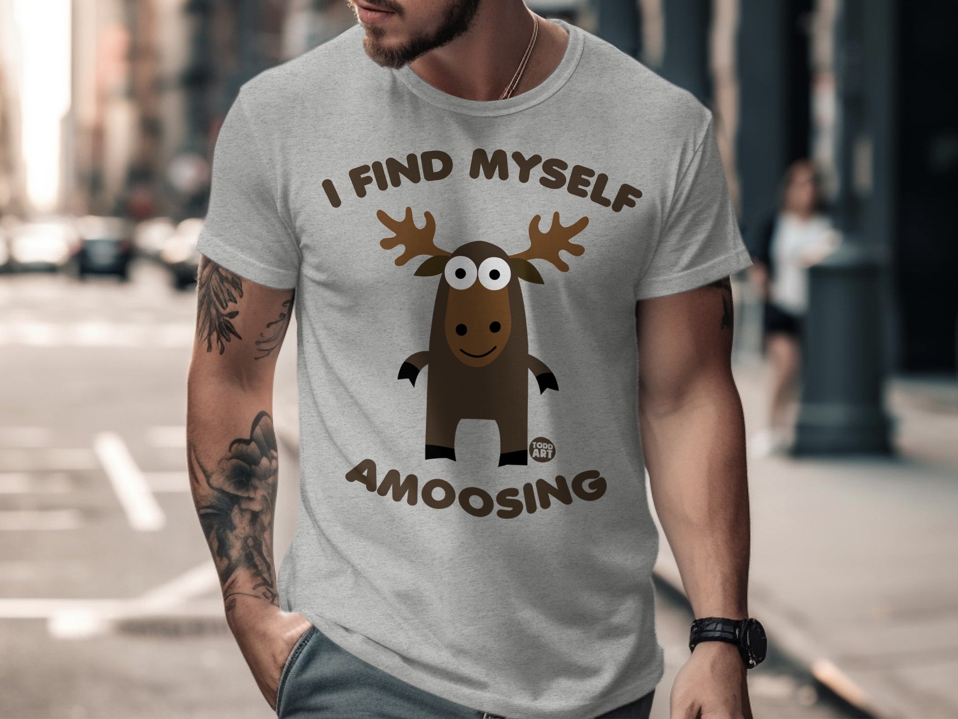 I Find Myself Amoosing Funny Moose T-Shirt