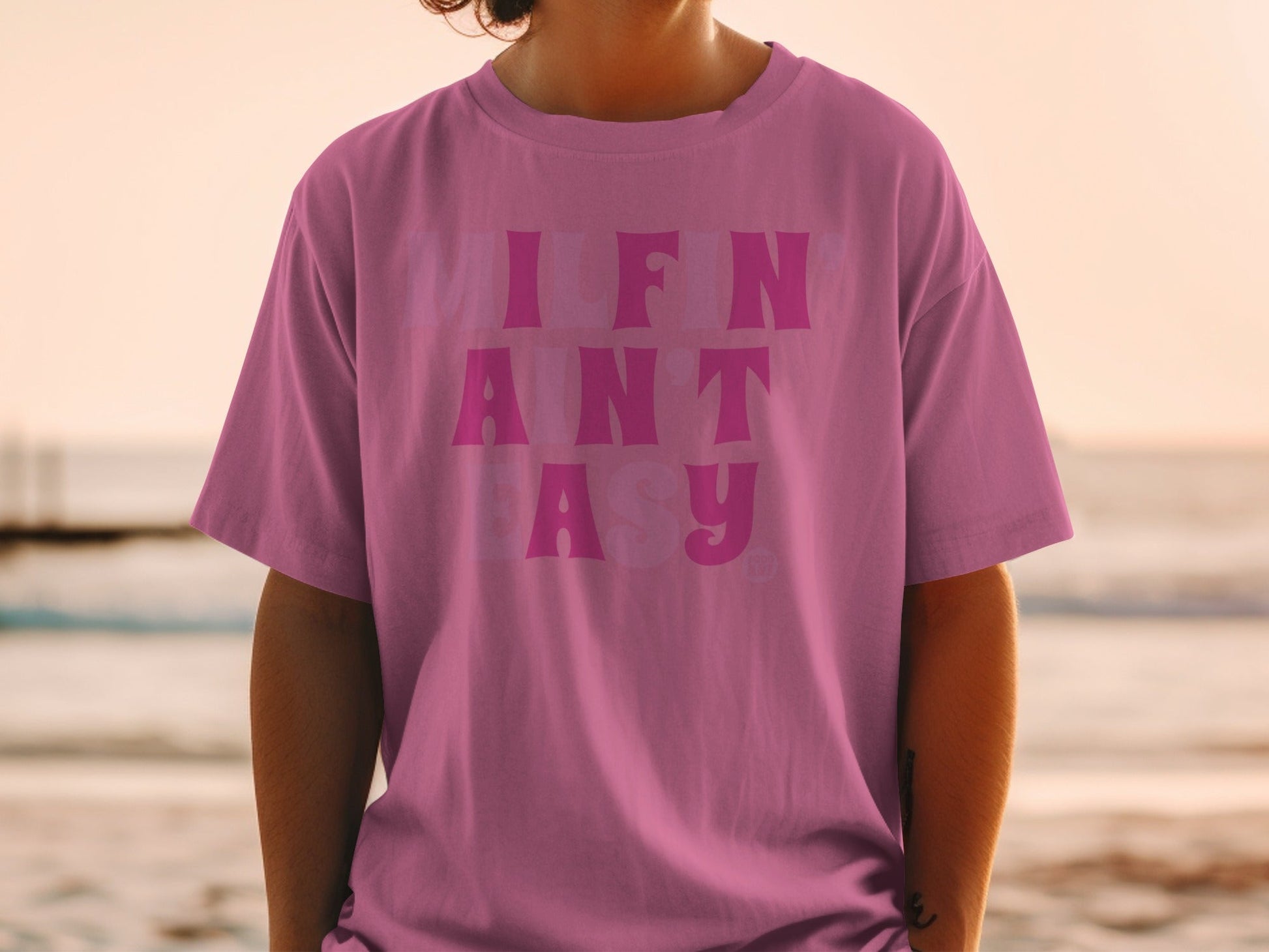 Pink MLFN Ain't Easy Graphic T-Shirt Product