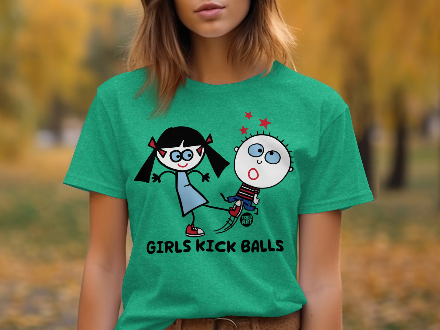 Humorous Girls Kick Balls Graphic T-shirt product