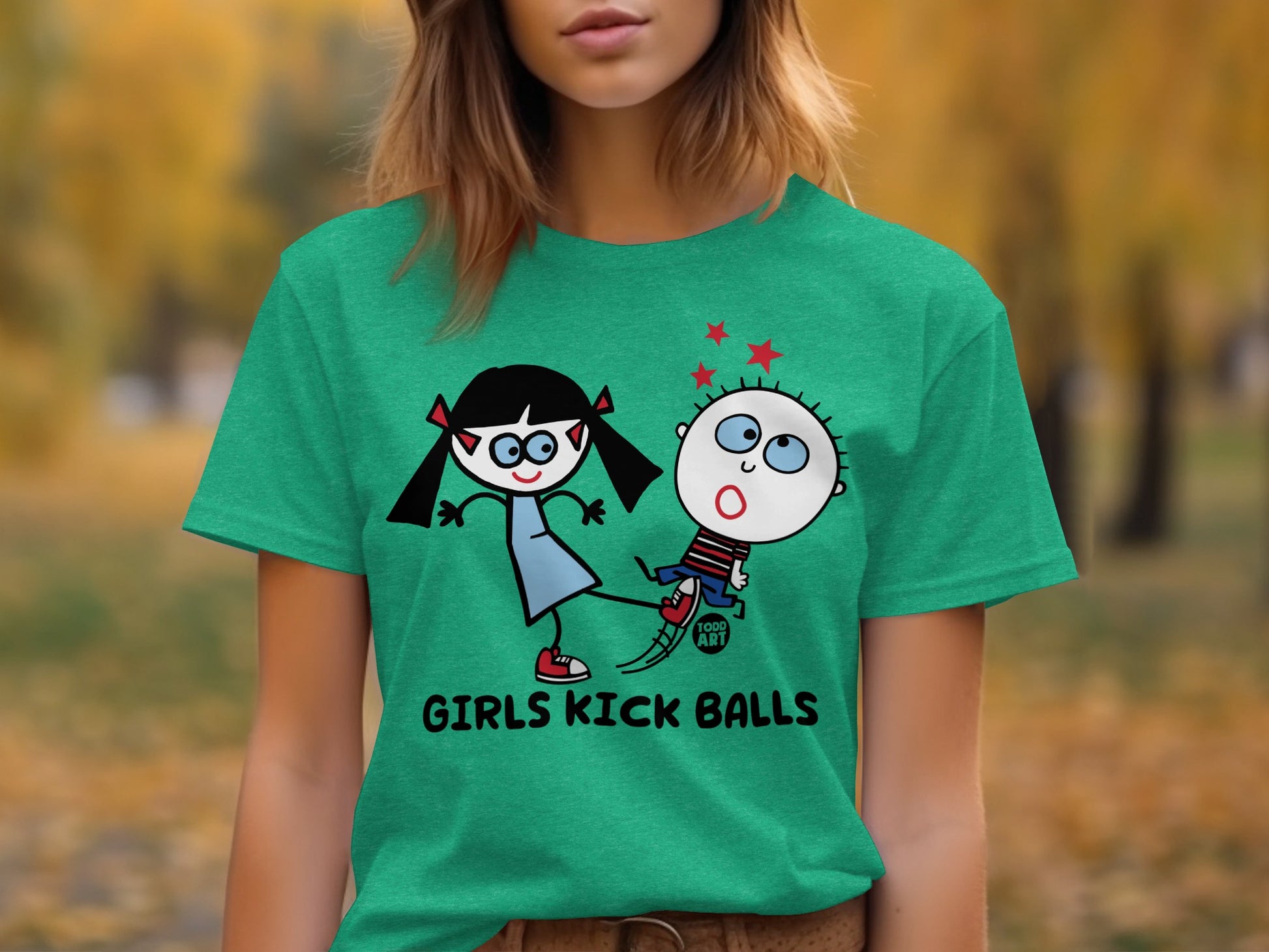 Humorous Girls Kick Balls Graphic T-shirt product