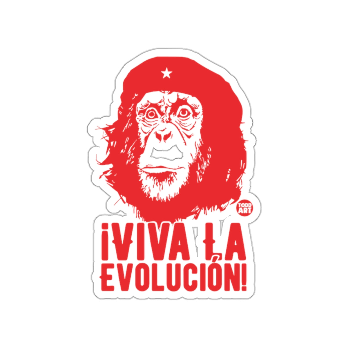 ¬°Viva La Evoluci√≥n! Monkey Sticker Revolution Design