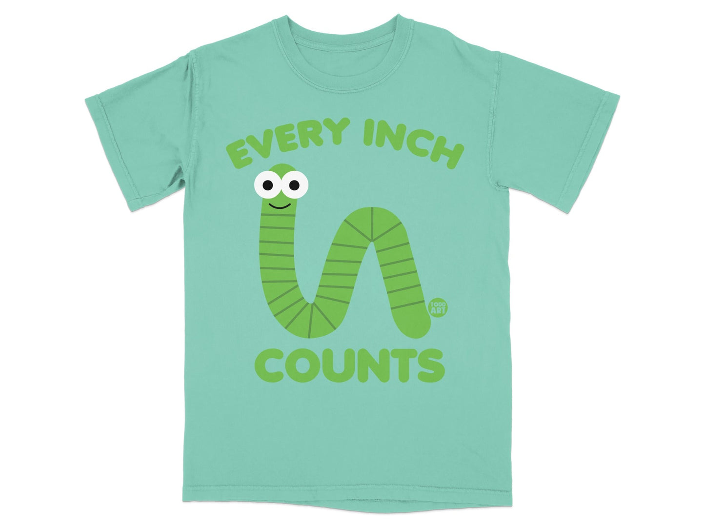 Every Inch Counts Cute Worm Graphic T-Shirt