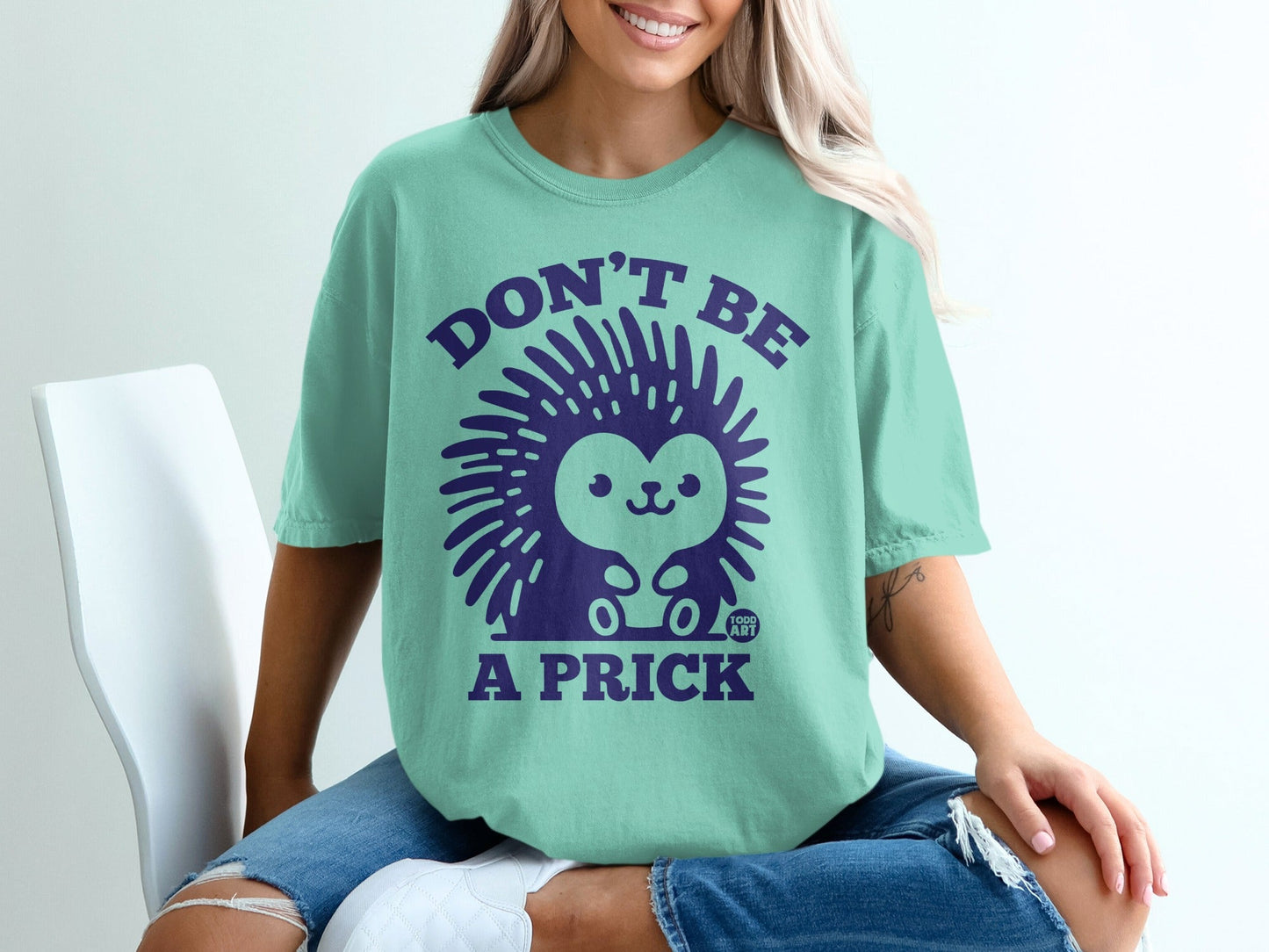Don't Be A Prick Hedgehog Graphic Tee Shirt