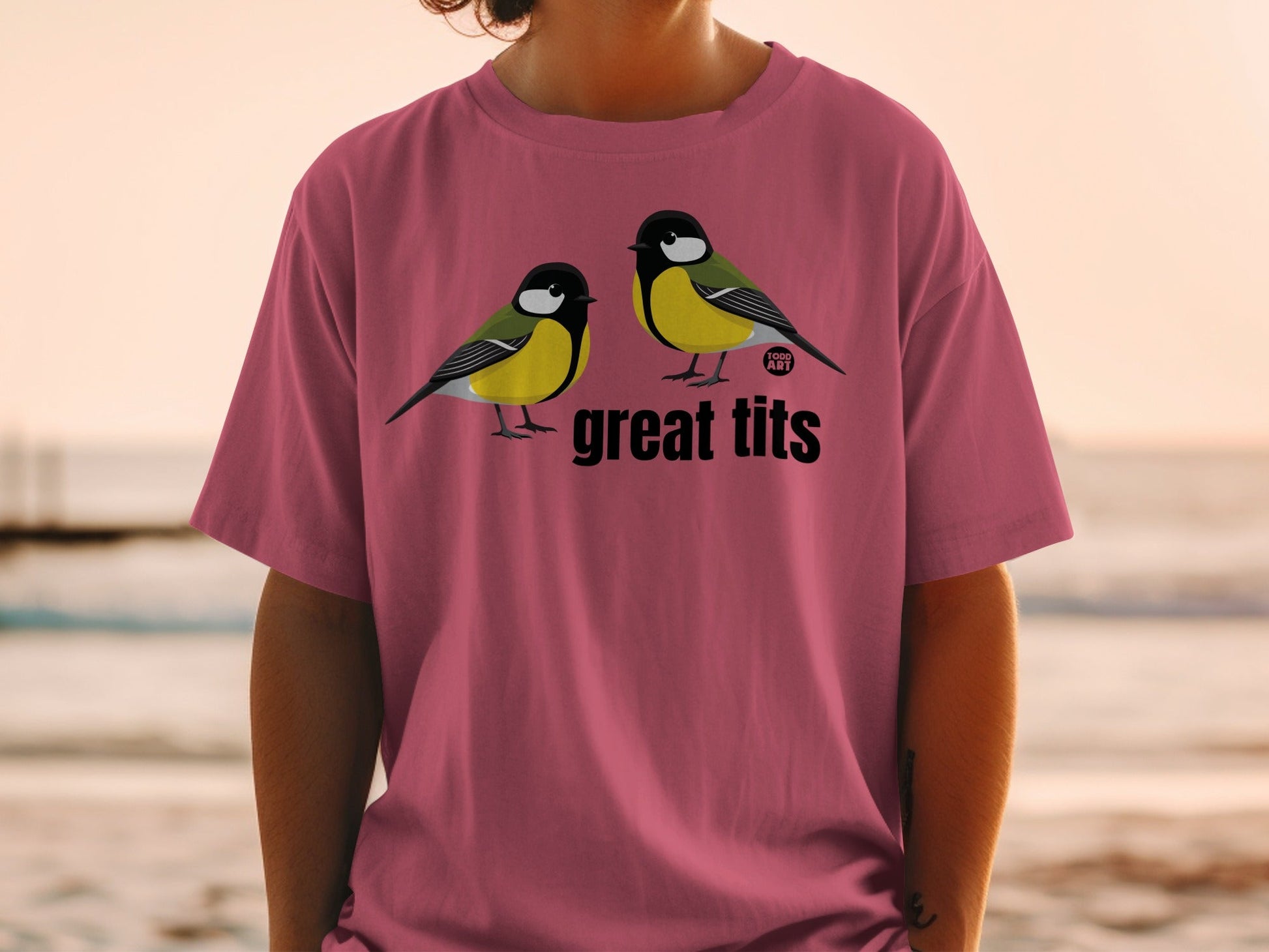 Great Tits Bird Lover Graphic Tee Shirt