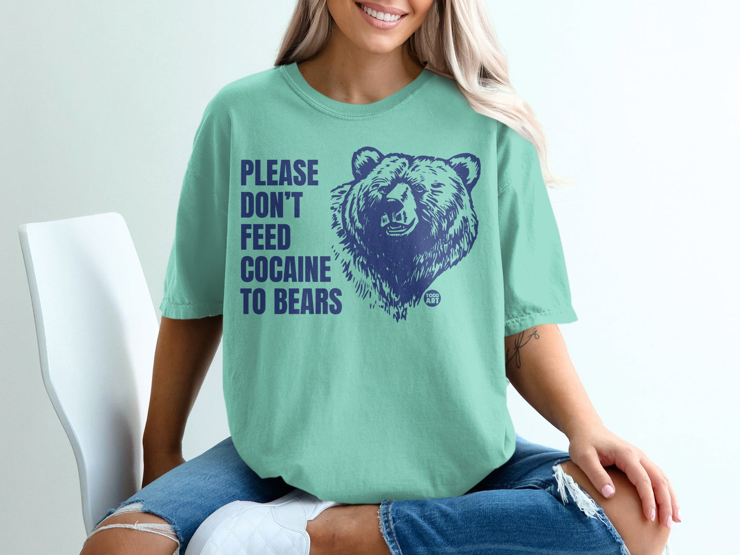 Please Don't Feed Cocaine To Bears Graphic Shirt