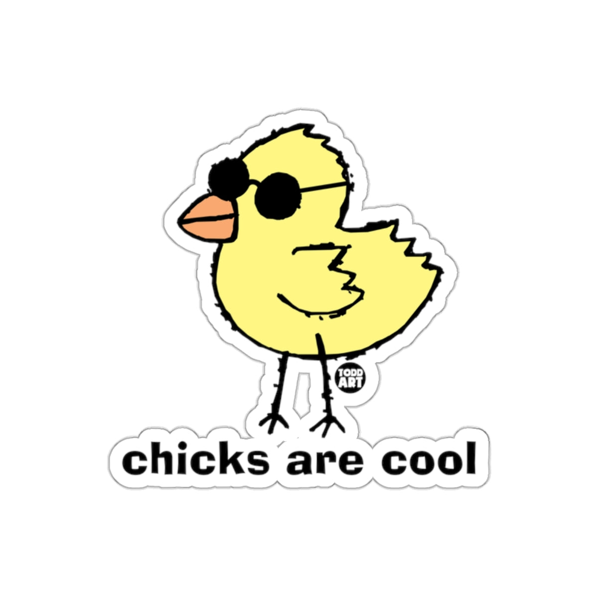 Fun Chicks Are Cool Cartoon Chicken Sticker