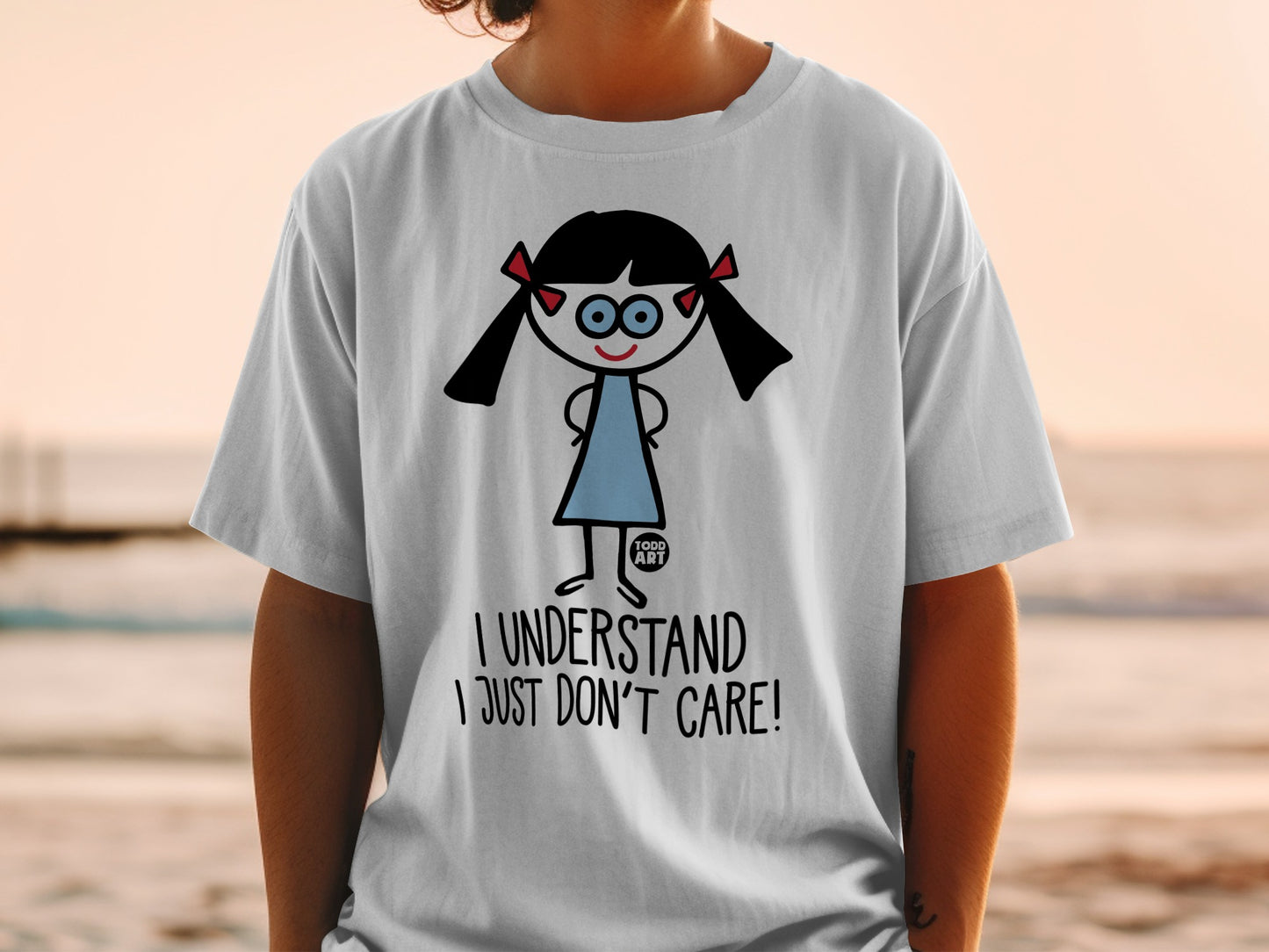 I Understand I Just Don't Care Cartoon Design Shirt