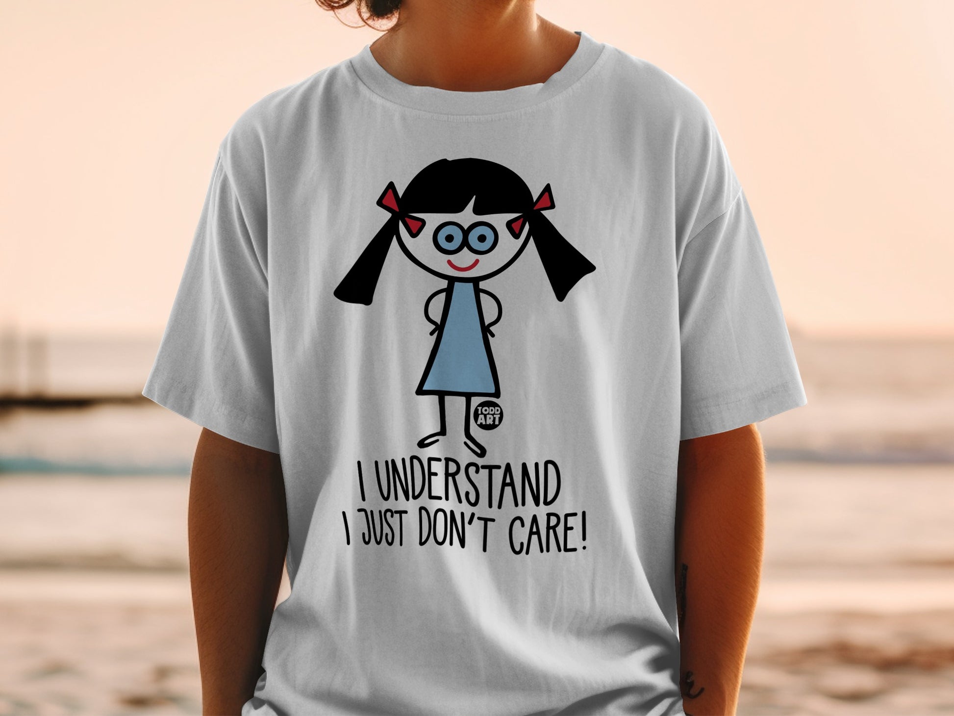 I Understand I Just Don't Care Cartoon Design Shirt