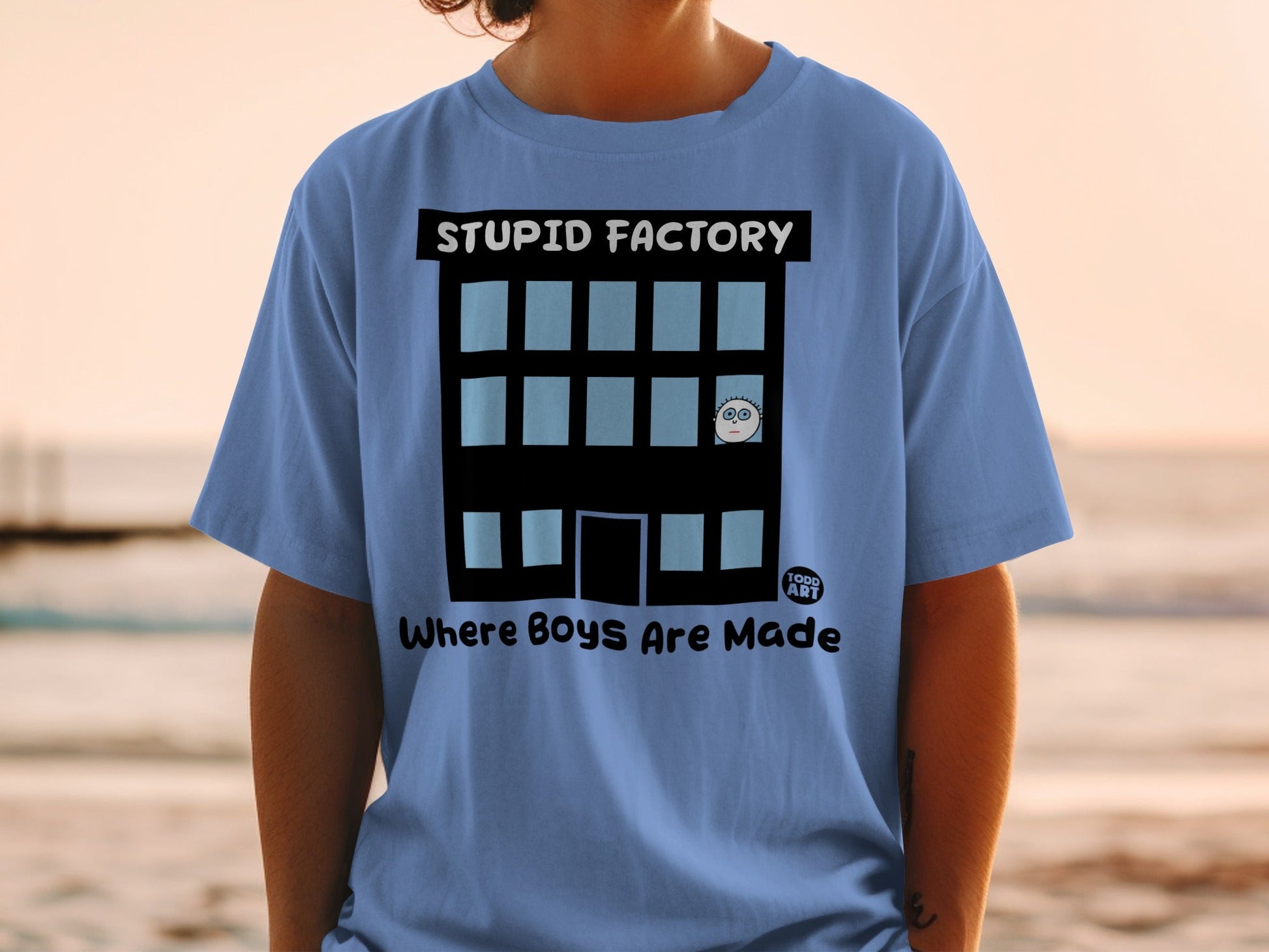 Stupid Factory Where Boys Are Made Graphic T-Shirt