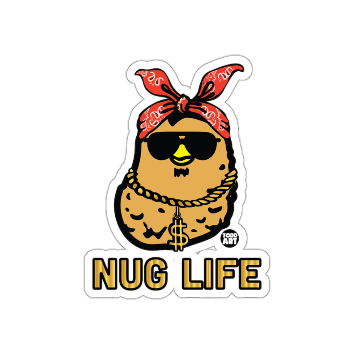 Nug Life Bandana Sunglasses Chicken Sticker