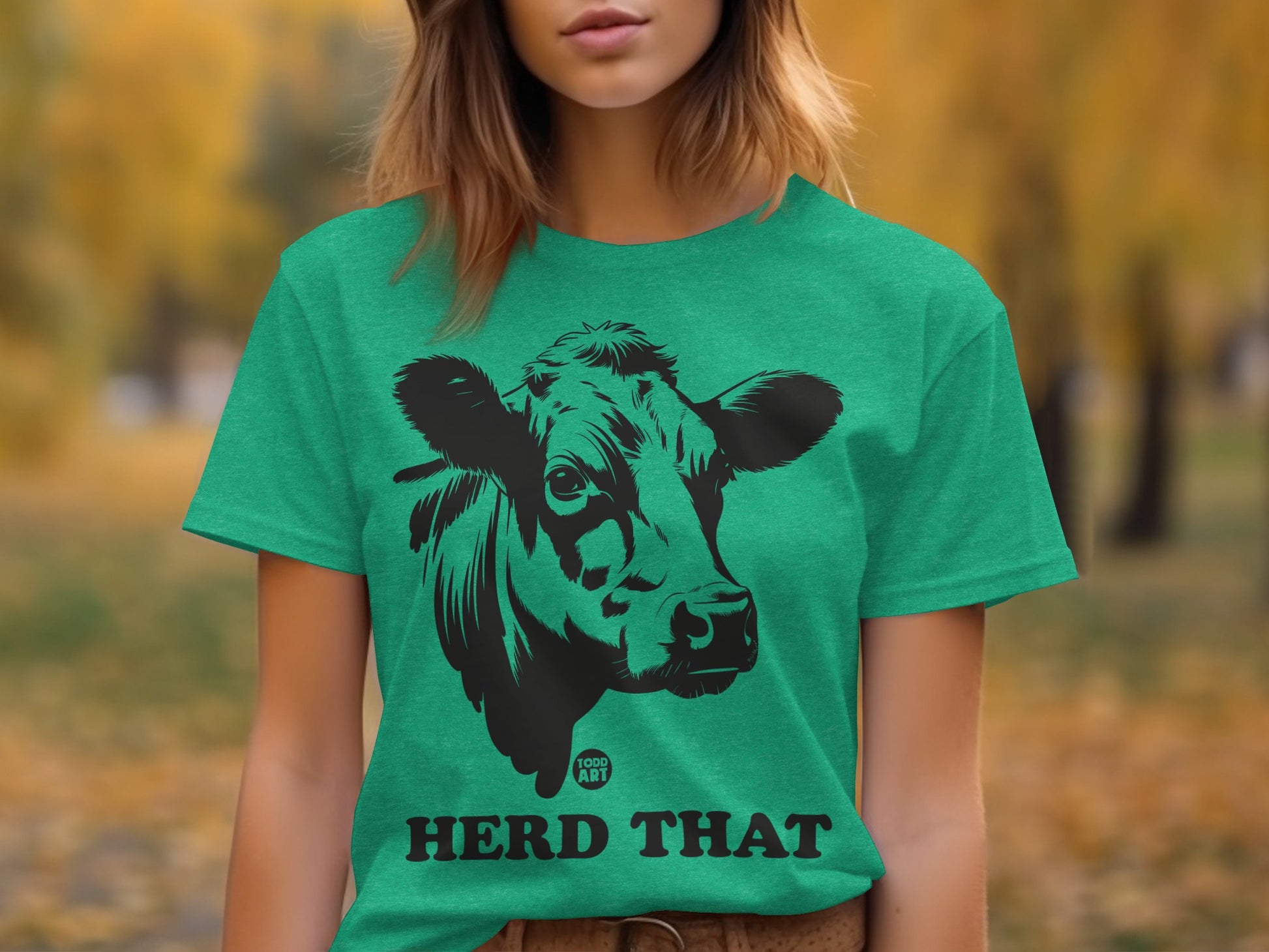 Herd That Graphic Green T-shirt Casual Wear Apparel