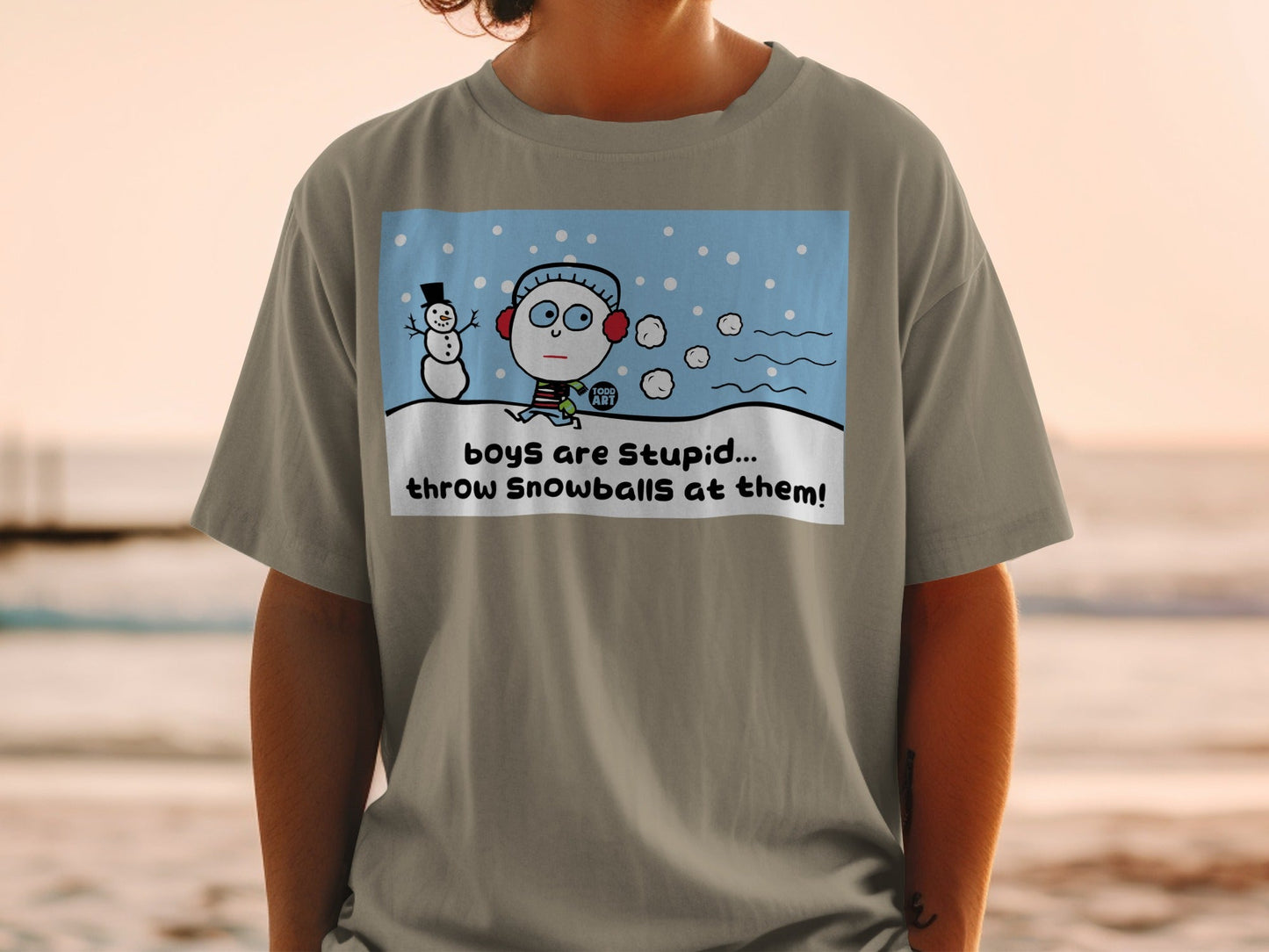 Boys Are Stupid Throw Snowballs at Them T-shirt