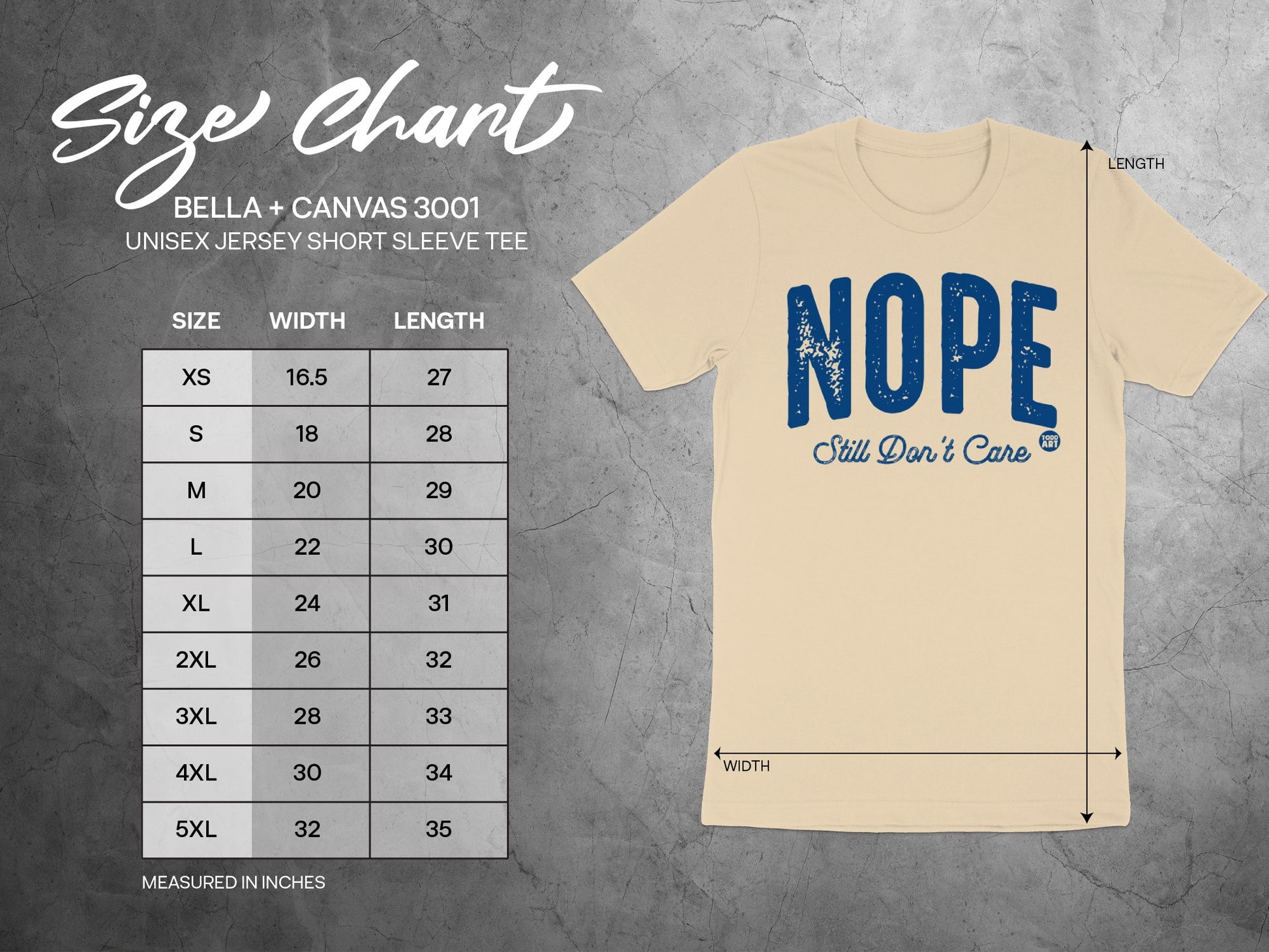 Nope Still Don't Care Bella + Canvas Short Sleeve Tee