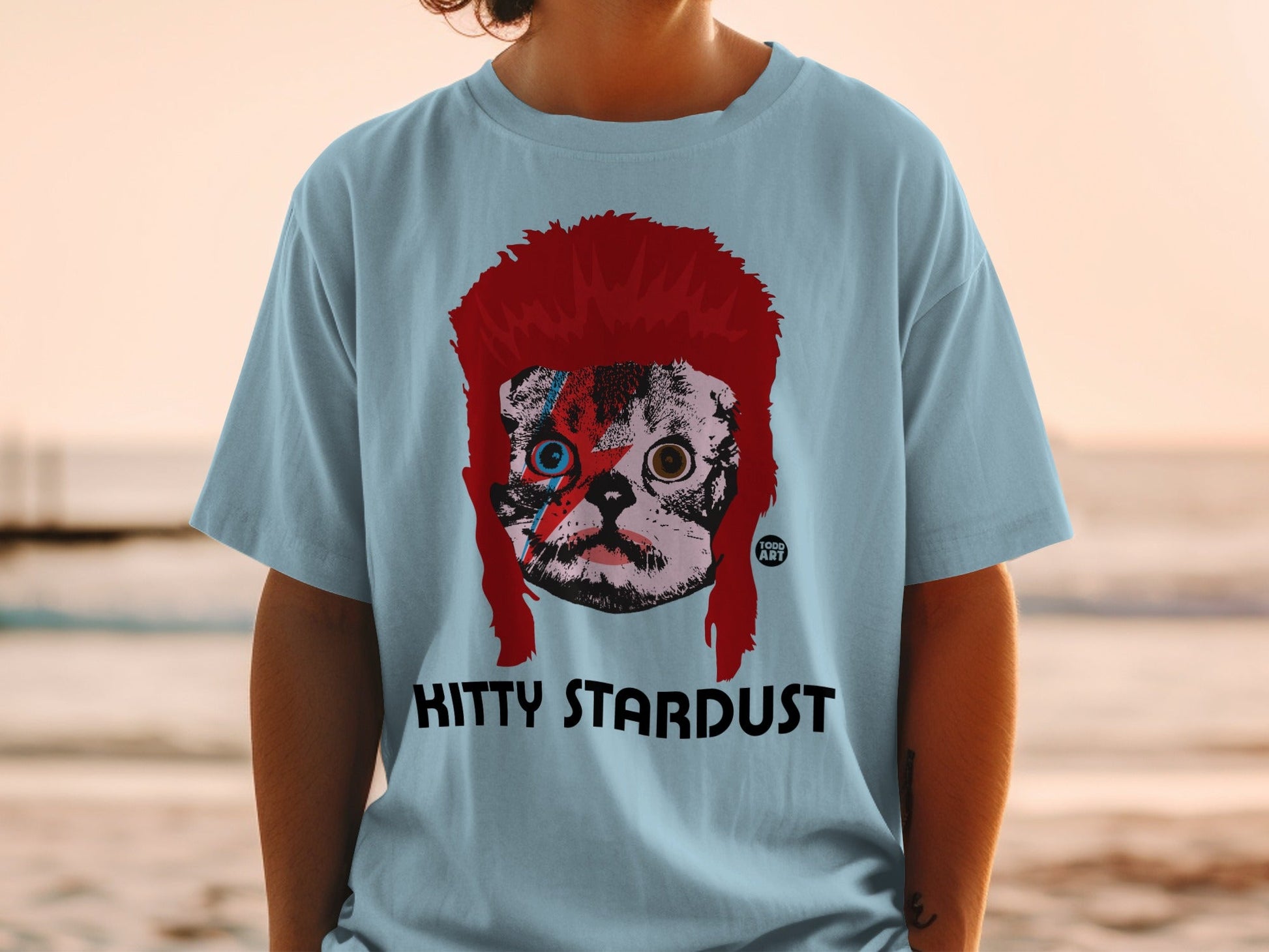 Kitty Stardust Cat Graphic Design T-Shirt Apparel