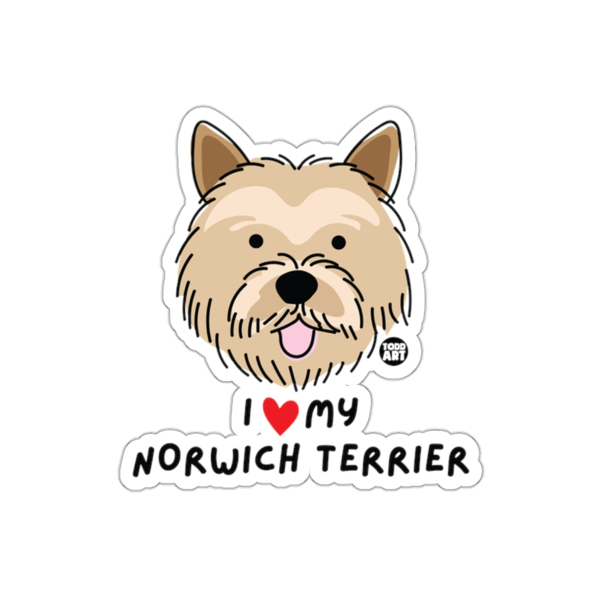 I Love My Norwich Terrier Sticker Fun Dog Lover Product