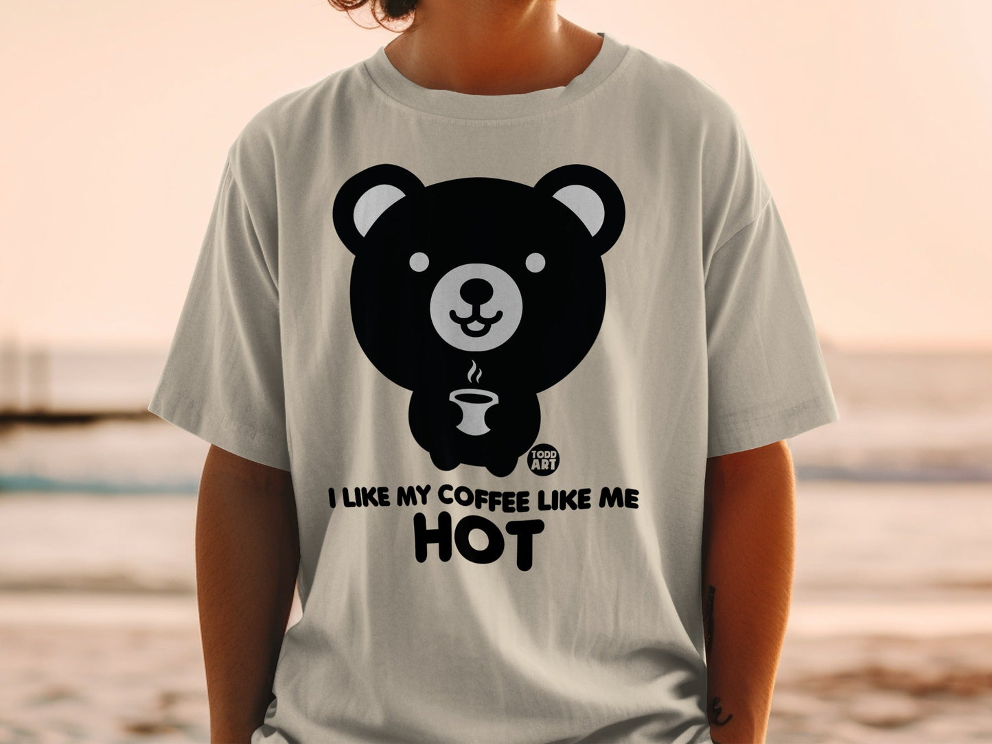 I Like My Coffee Like Me Hot Bear Graphic T-Shirt
