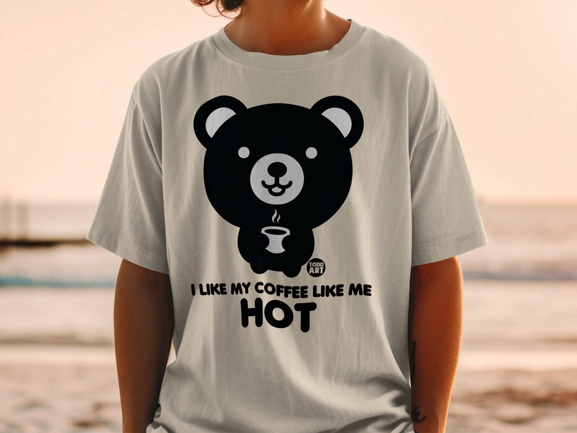 I Like My Coffee Like Me Hot Bear Graphic T-Shirt