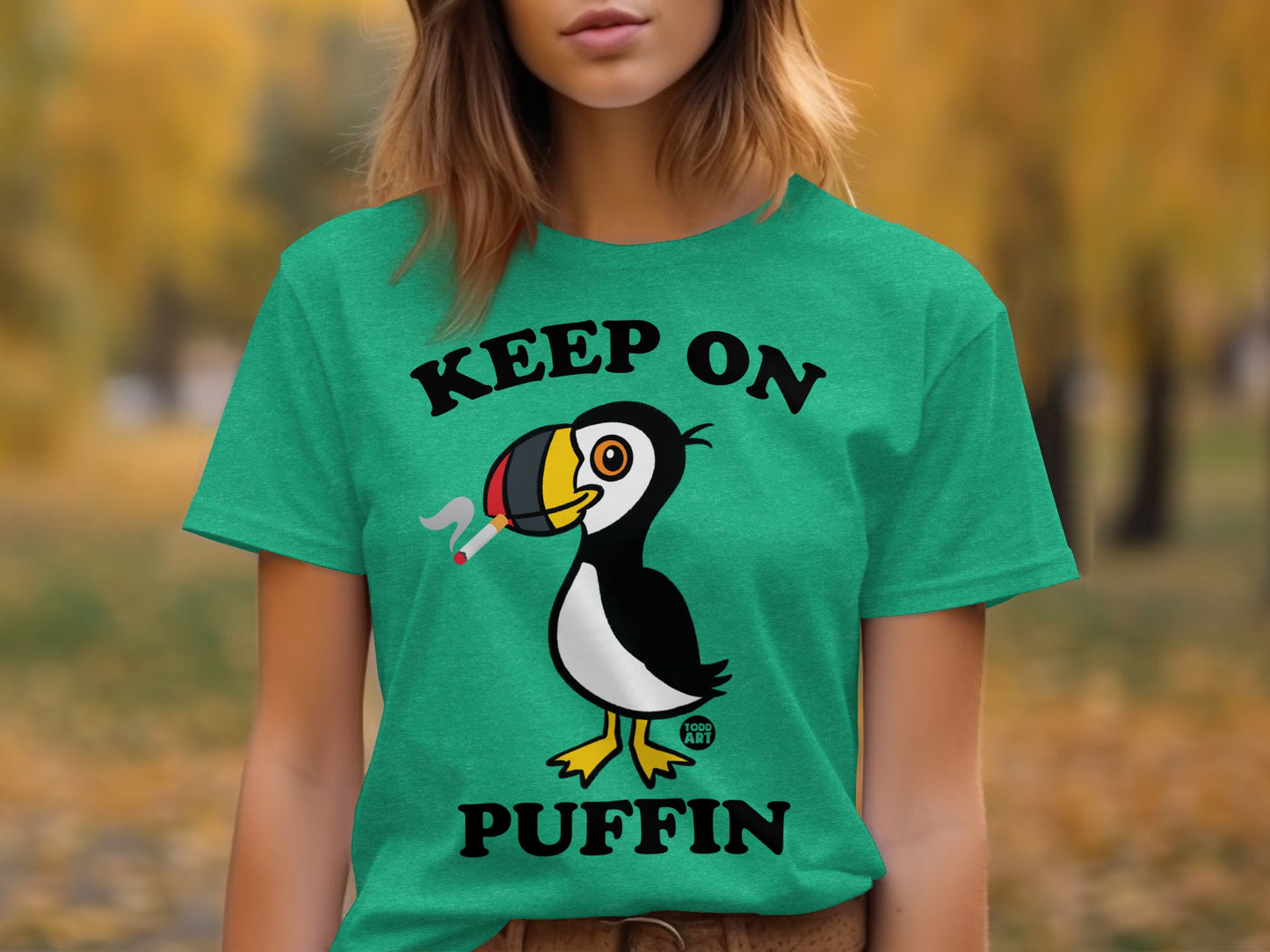 Keep On Puffin Graphic T-Shirt Casual Wear Top