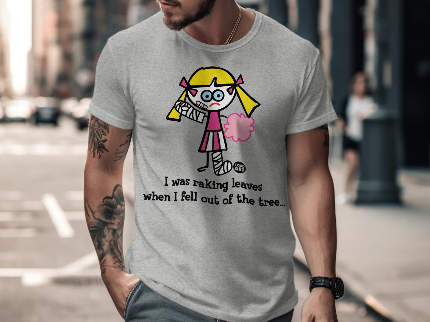 Funny Graphic Tee I Was Raking Leaves Design Shirt