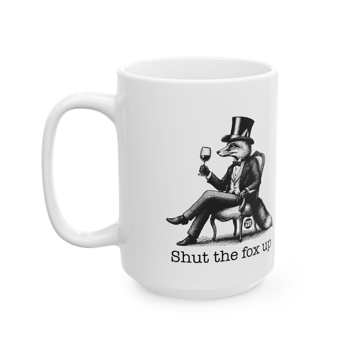 Elegant Fox with Wine Glass Todd Art Mug