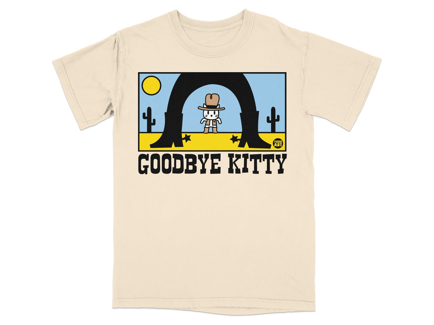 Goodbye Kitty Cowboy Design T-Shirt