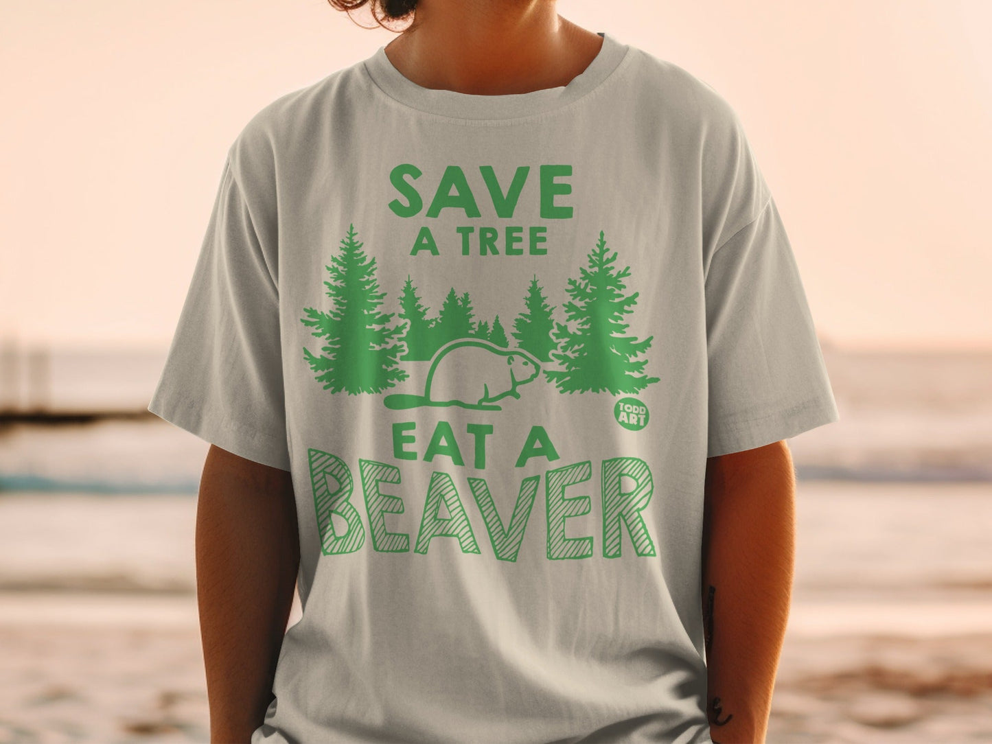 Save a Tree Eat a Beaver Graphic T-Shirt
