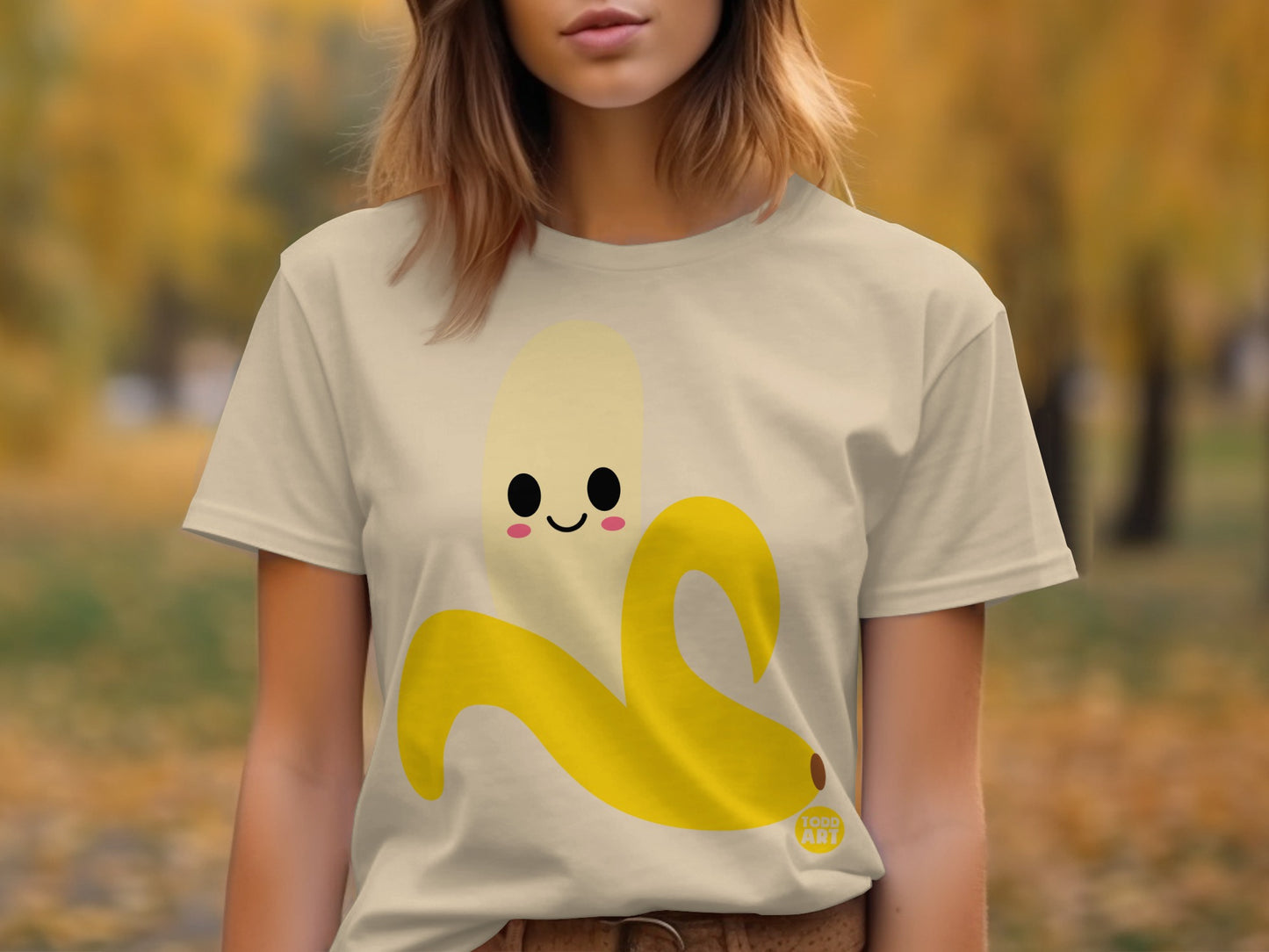 Cute Smiling Banana Graphic Tee for Casual Wear