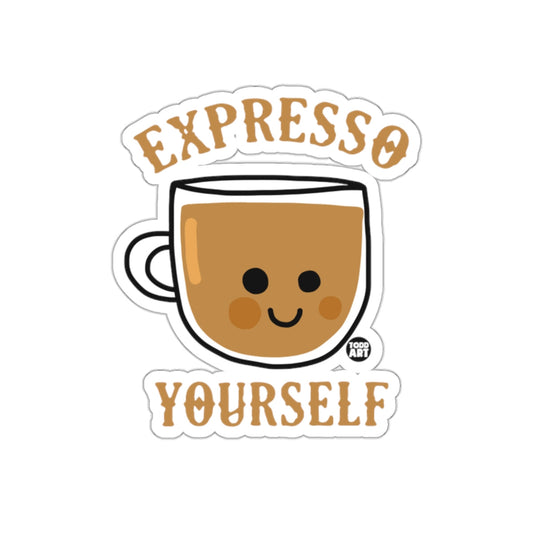Cute Expresso Yourself Coffee Mug Sticker product
