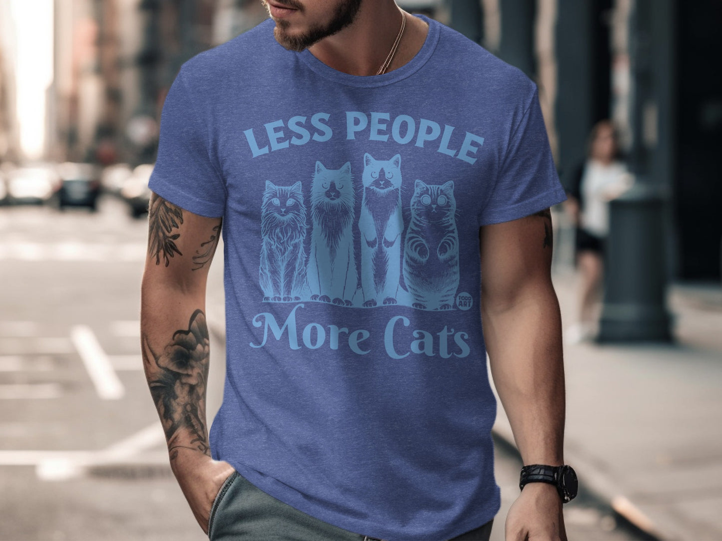 Less People More Cats Graphic T-Shirt product